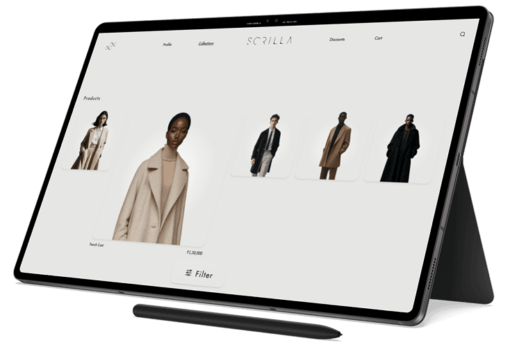 Scrilla website on tablet
